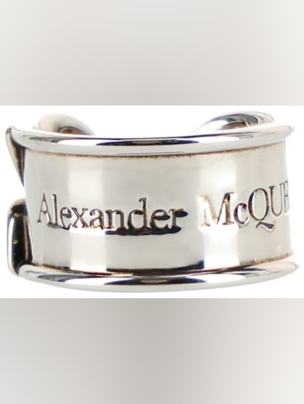 Alexander McQueen Silver Safety Pin Ring Size 21 Made In Italy